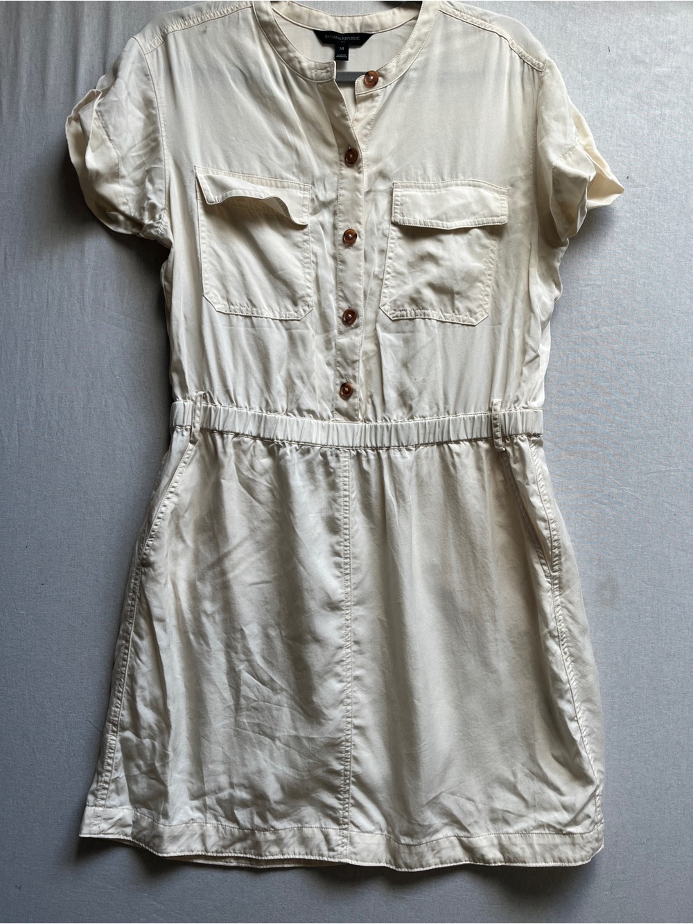 Banana Republic Ivory Tencel Utility Shirt Dress - Size M